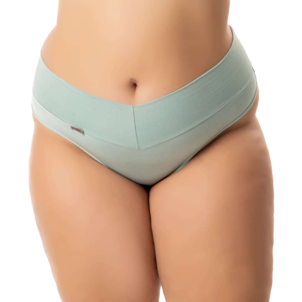 Calcinhas Plus Size Modeladora Cós Alto Duplo Fio Duplo.