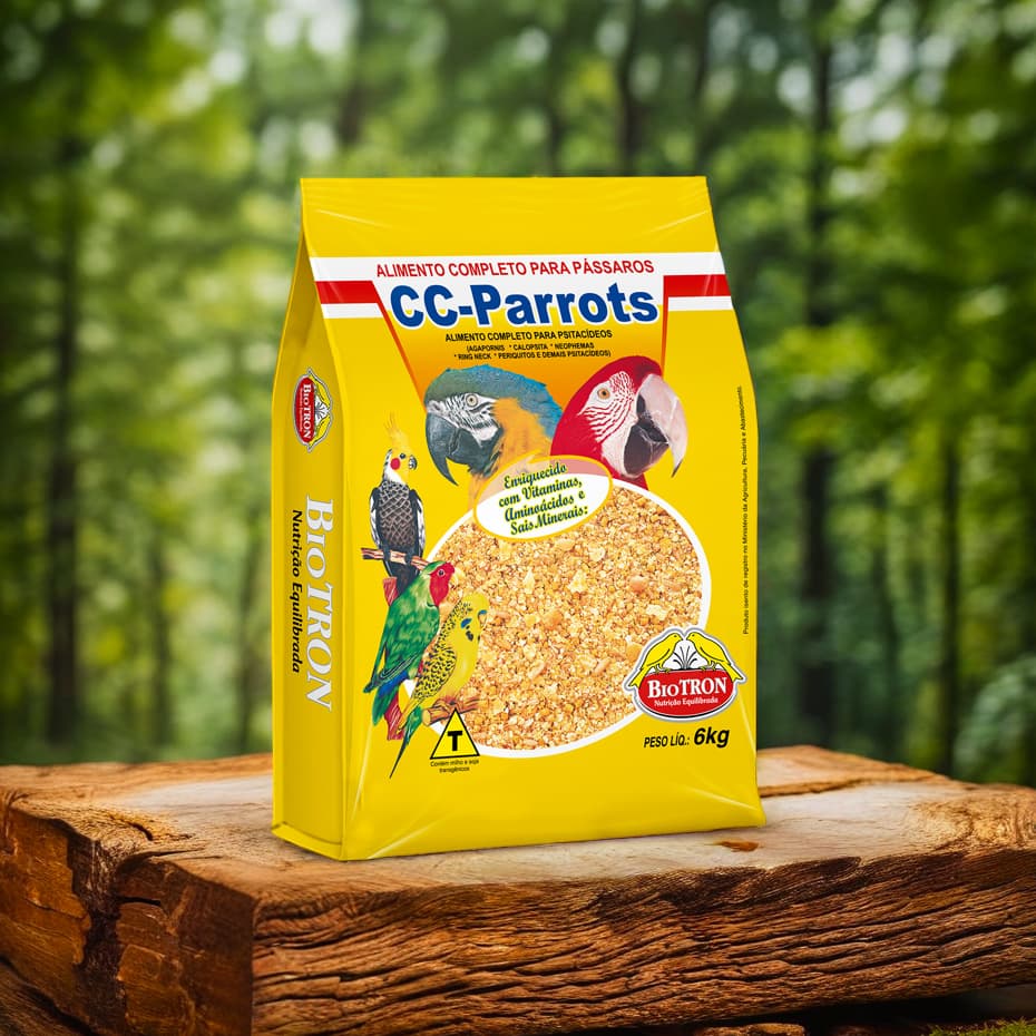 Farinhada Biotron CC Parrots 6kg Psitacídeos Calopsita Periquito Agapornis Nutrição Completa