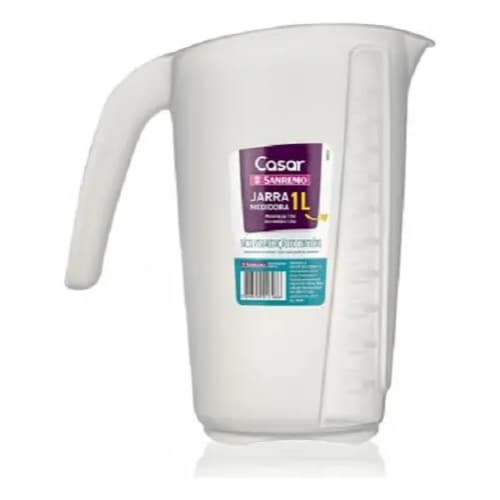 Jarra Medidora Plastico  1l Sanremo Sr805 Livre De Bpa Cor Branco