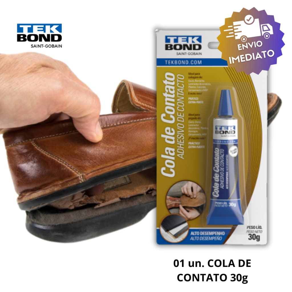 Cola de Contato Sapateiro Alto Desempenho de Neoprene Multiuso 30g Tekbond