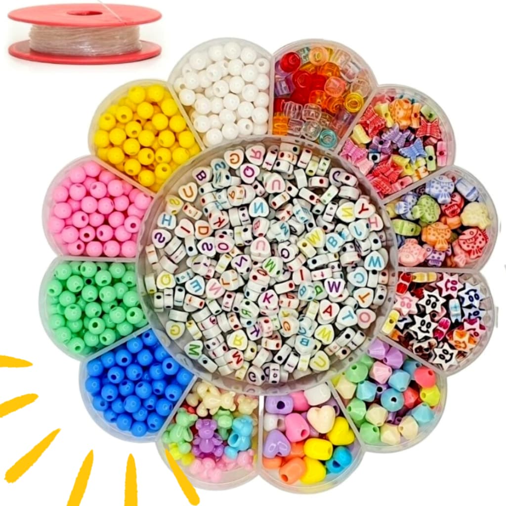 Brinquedo de Fazer Pulseira Infantil Miçangas Para Montar Pulseiras Colar Artesanato Kit de Micanga