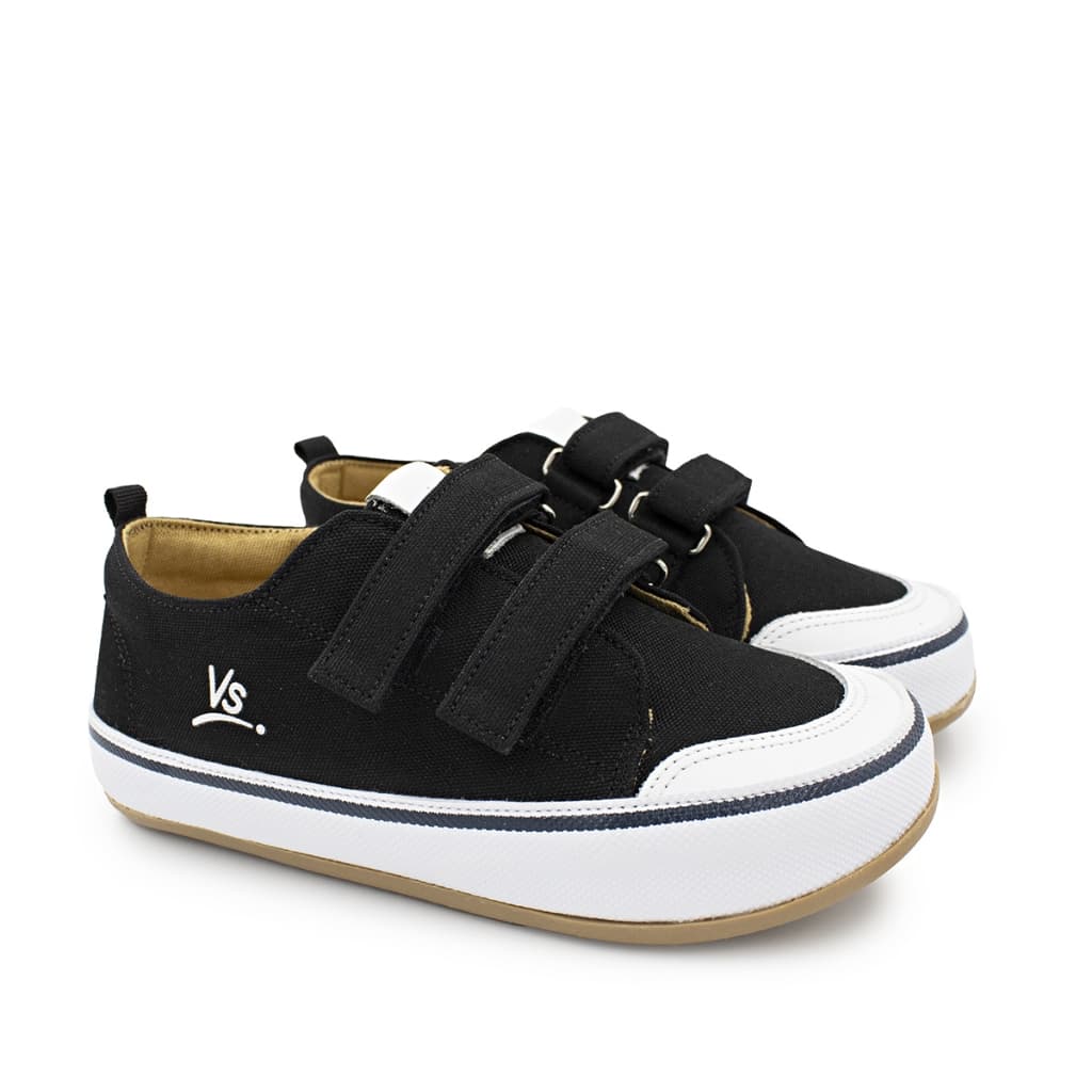 Tenis Infantil Preto Antiderrapante Confortável Menino Menina Velcro Moda