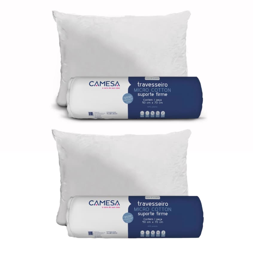 Travesseiro Camesa a Vácuo Cotton Plus 180 Fios 50x70cm | Suporte Firme ou Extra Firme