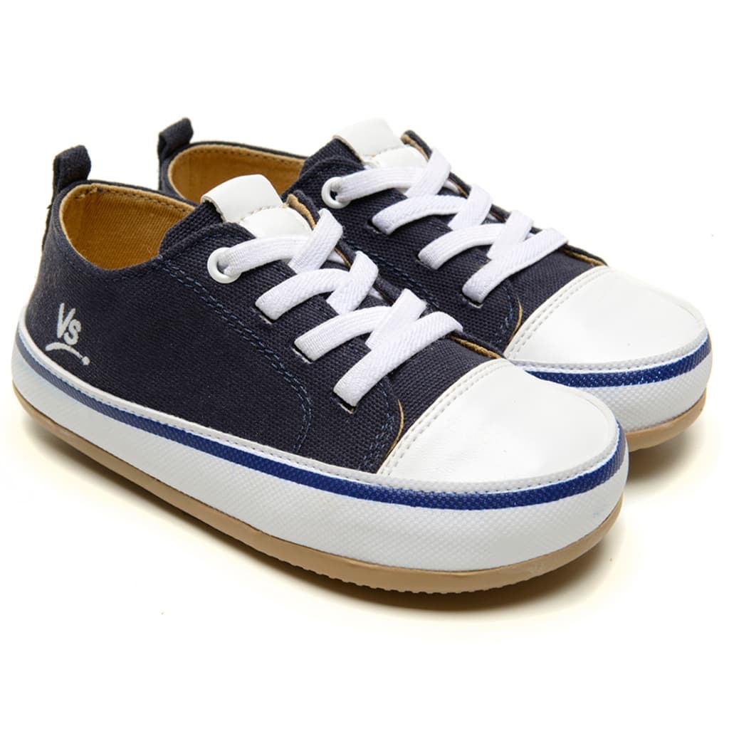 Tenis infantil Calce Facil Elastico Antiderrapante Confortavel Menino Menina Azul