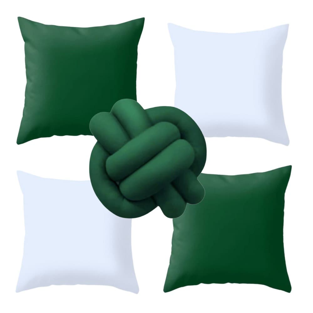 Kit 4 Capa de Almofadas Lisas com Ziper Fronha+Almofada de Nozinho Quarto Sala Decorativas Casa Luxo