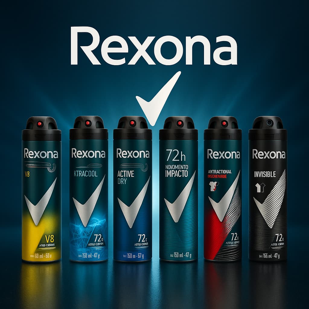 Desodorante Rexona Aerosol Masculino 72h – Antibacterial, Invisible, Impacto e Mais (150ml)
