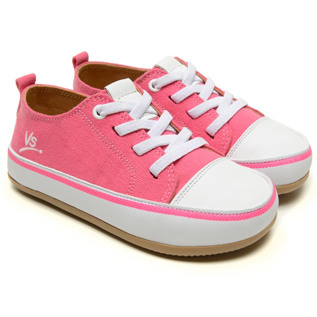 Tenis Infantil Menina Rosa Antiderrapante Calce Facil Elastico Escola