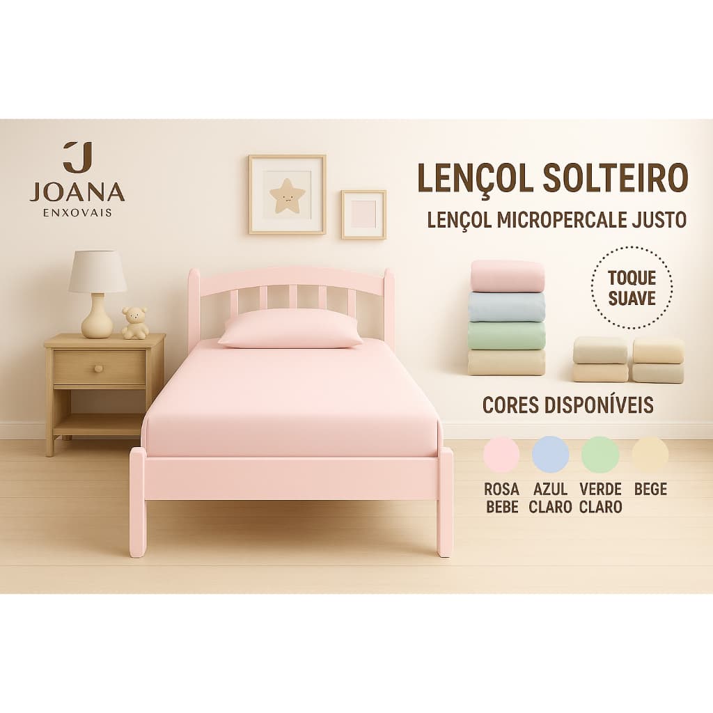 LENÇOL SOLTEIRO LISO CORES LEVES E FORTES - MEGA PROMOÇÂO 2 PEÇAS!
