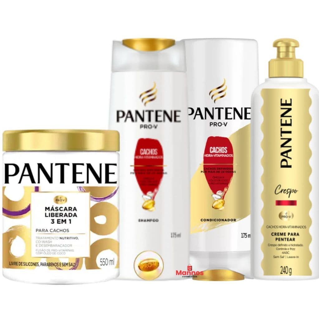 kit Pantene Para Cabelos Cacheado  Pro V Hidra Vitaminados Creme Cabelo Crespo