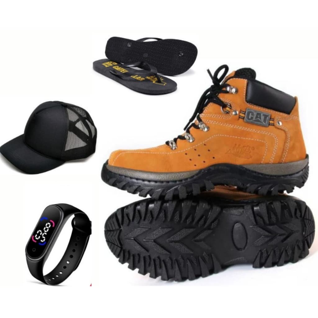 Bota Masculina Coturno Adventure Moda Confortavel  Chinelo  Boné