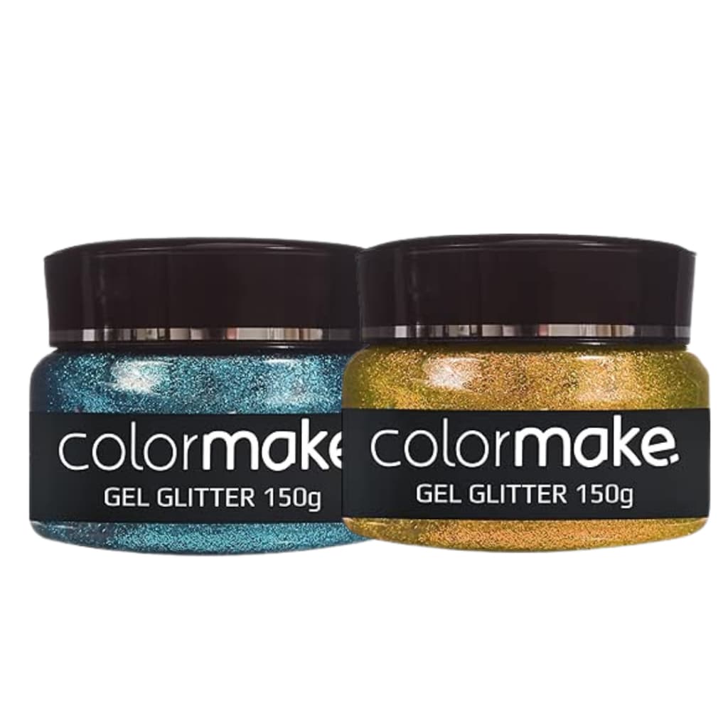 GEL COM GLITTER - COLOR MAKE AZUL OU OURO (HALLOWEN)