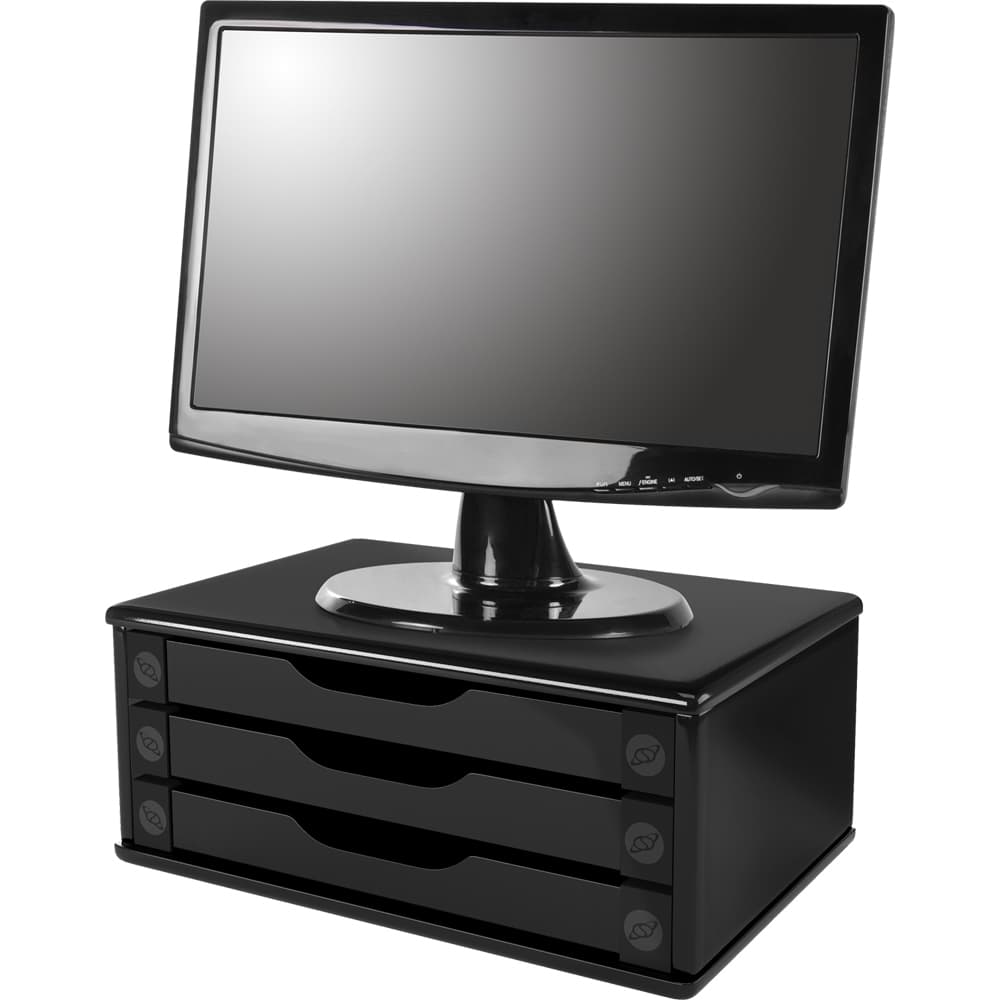 Suporte para Monitor Gaveteiro Organizador Escritório 3 Gavetas Madeira MDF