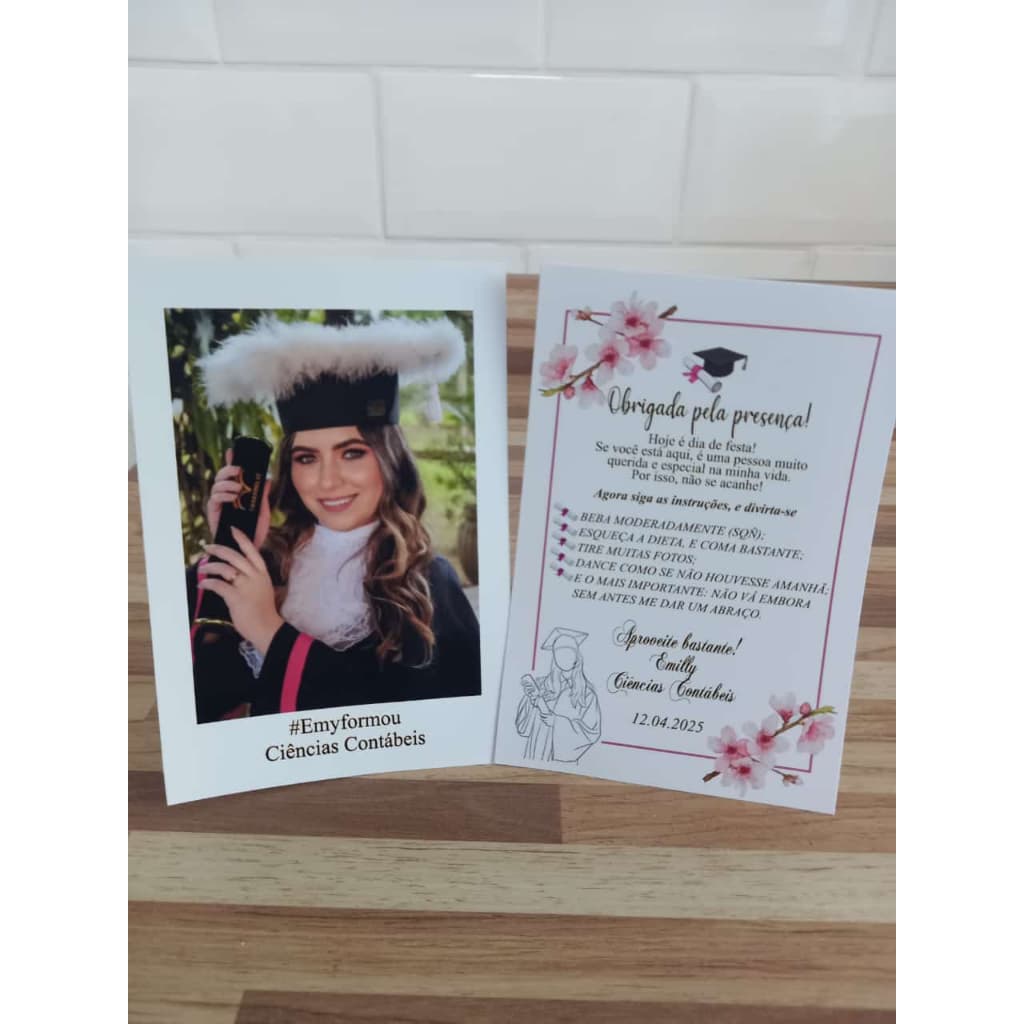 Agradecimento FORMATURA com foto, reservado de mesa
