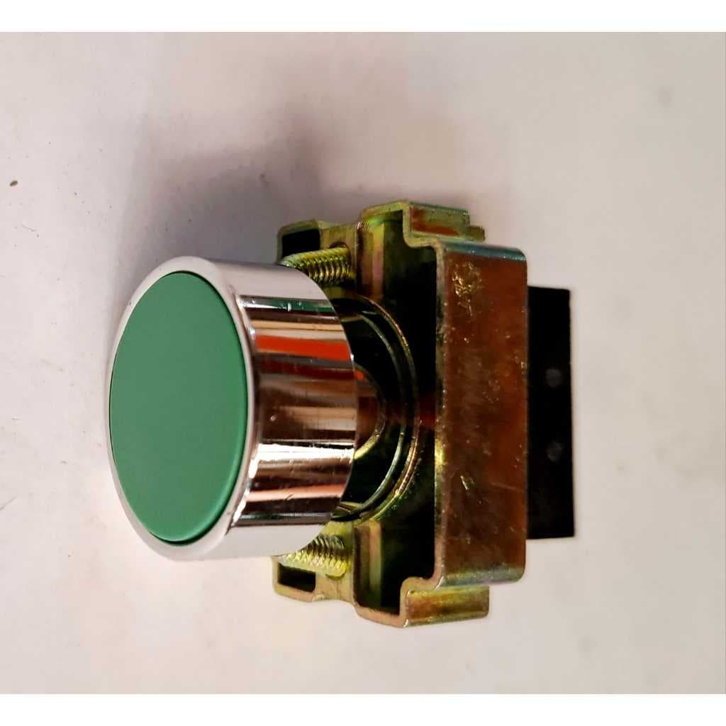 Botão de Comando Faceado 22mm 1na Verde Sem Luminoso Metálico