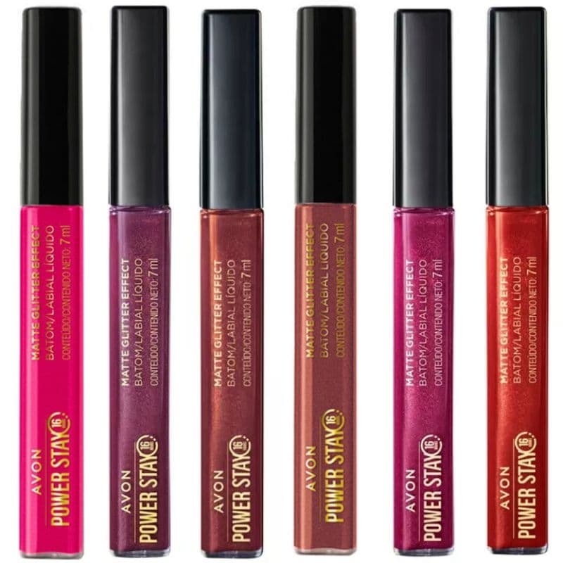 Batom Líquido Matte Glitter Effect Avon Power Stay 7ml - Avon