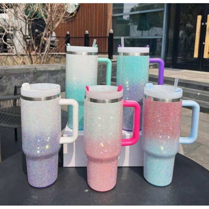 Novo modelo de garrafa copo Térmico 1200ML Brilho strass Gliter Lindas cores novas Modelo lançamento