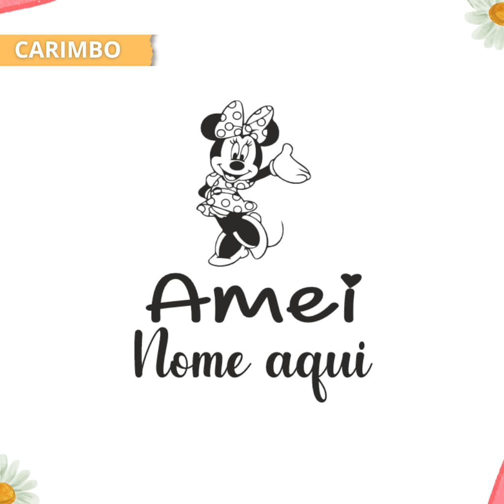 Carimbo grande professores, Carimbo automático Minnie - Carimbo com nome do professor
