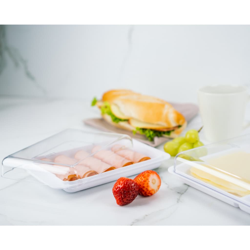 Porta Frios E Queijo Fatiado Pote Com Tampa Ou Manteigueira Mesa Posta