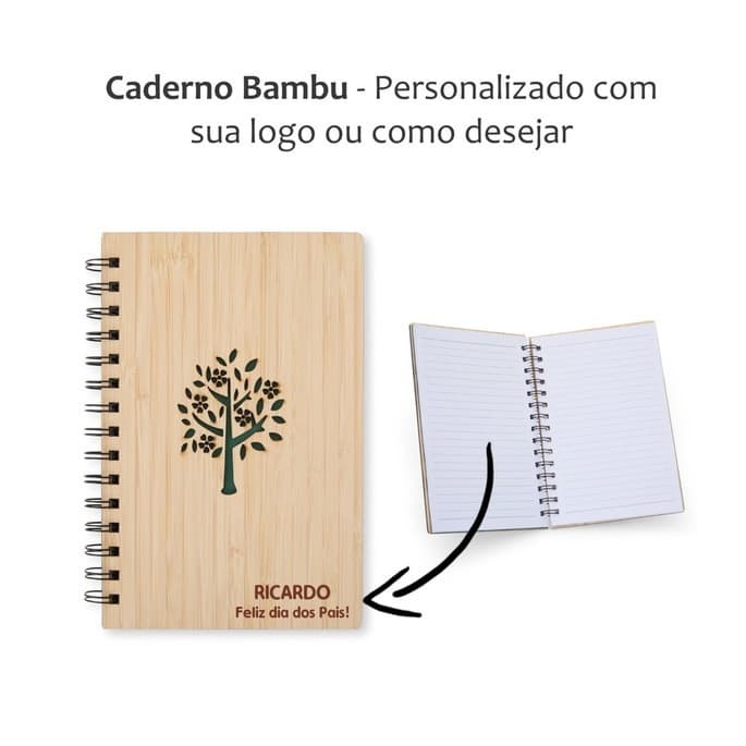 Caderno Bambu Personalizado Como Desejar ( 10 unidades )