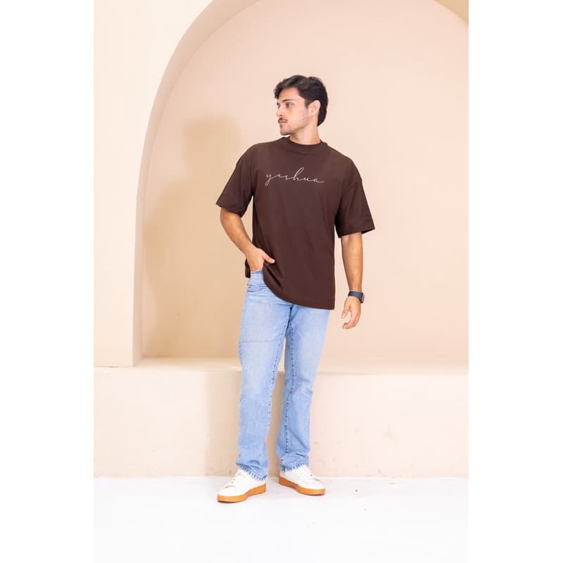 Camiseta Oversized Masculina Streetwear Cristã Gola Canelada Casual Basica