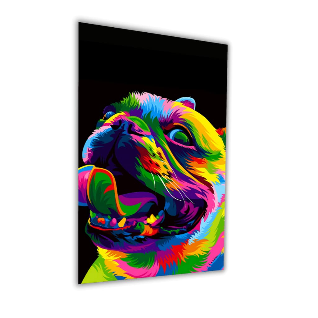 Quadro Cachorro Pug Colorido Decorativo Placa MDF 20X30 3mm 4k