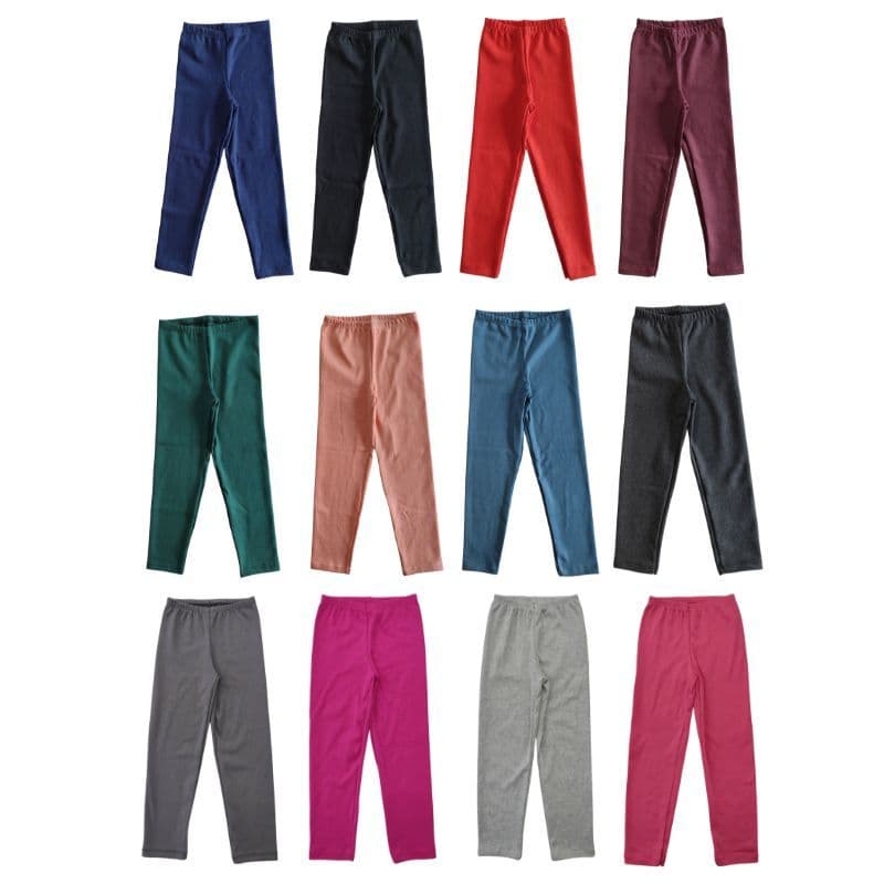 Kit 5 Calça Infantil Legging Lisa Menina Tamanho 1 ao 10 anos