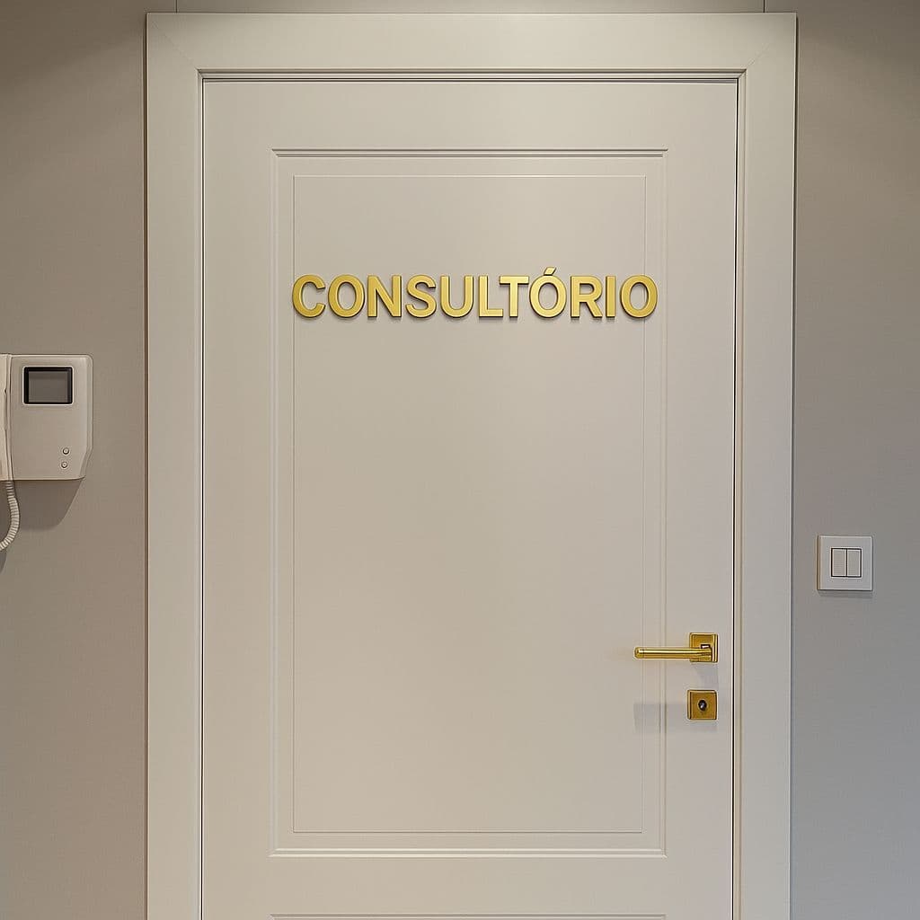Placas De Sinalização Consultório Banheiro Copa DML Em Acrílico.