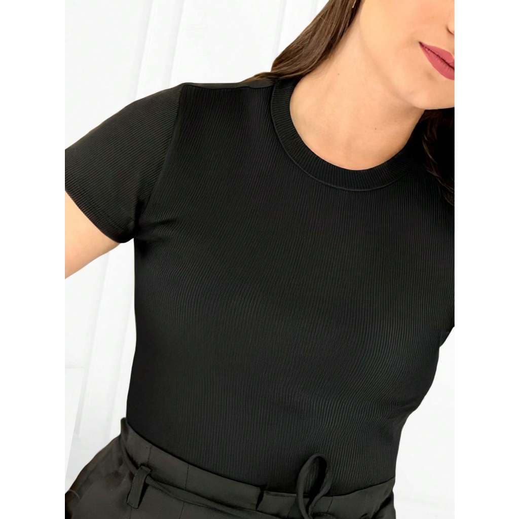 K01002 - Blusa Feminina Ribana Premium Manga Curta