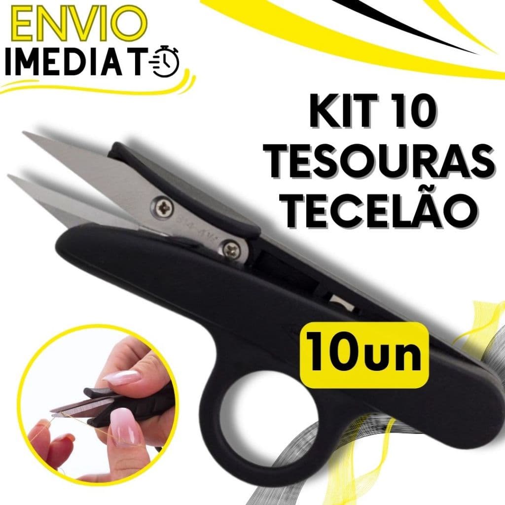 KIT 3/10 Unid Tesoura Tecelão para Arremate de Linha Pic Corta Fácil Preciso Corte e Costura Artesanato Bordado Tecido