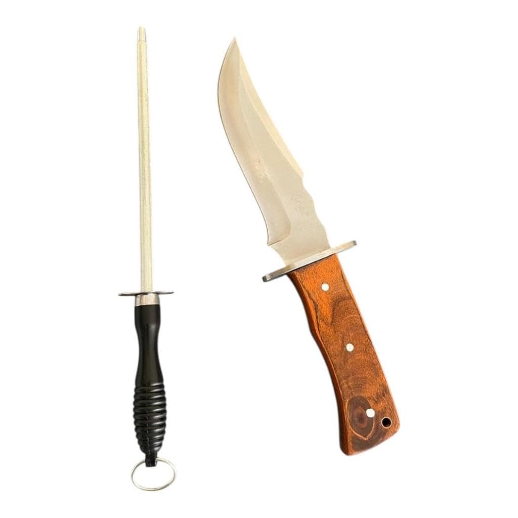 Kit Faca Esportiva Camping E Chaira Amoladora Afiadora