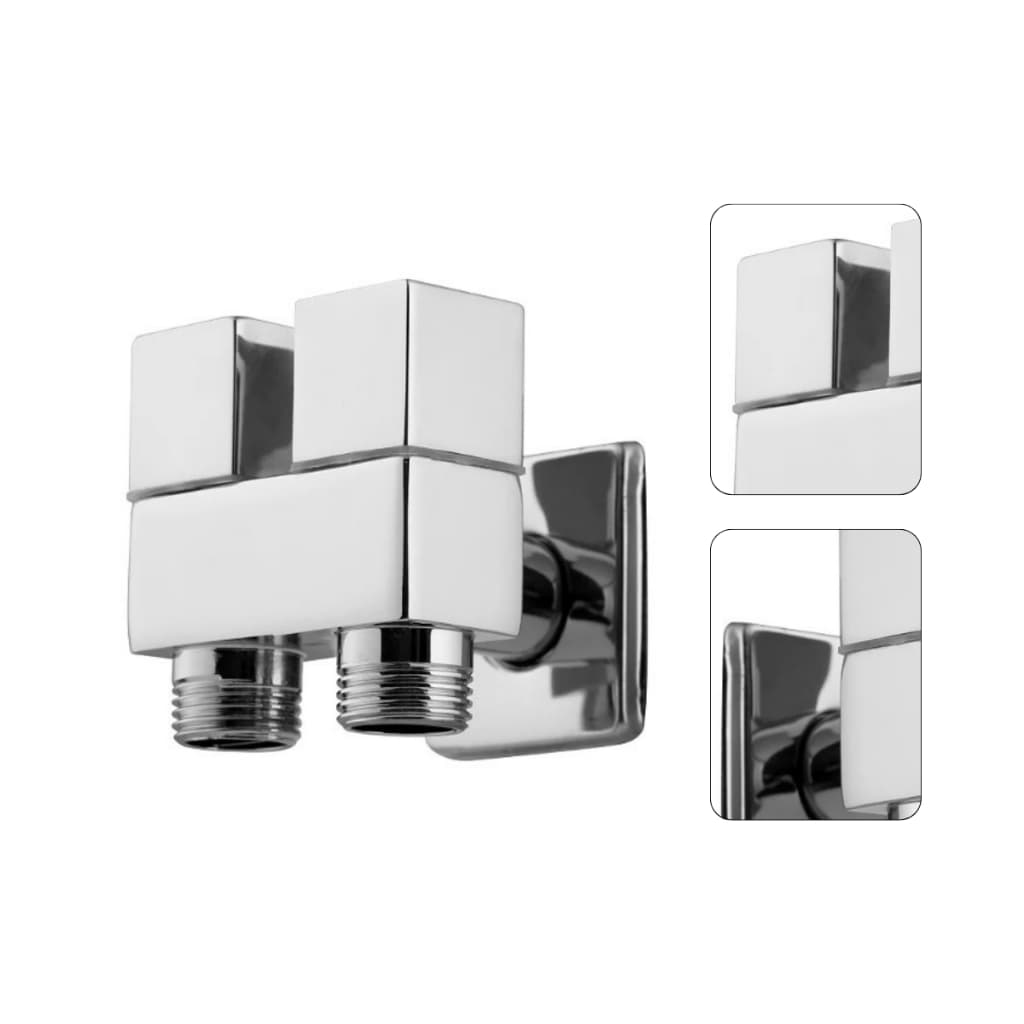 Registro Duplo Máquina De Lavar Ducha Higiênica Metal Cromado