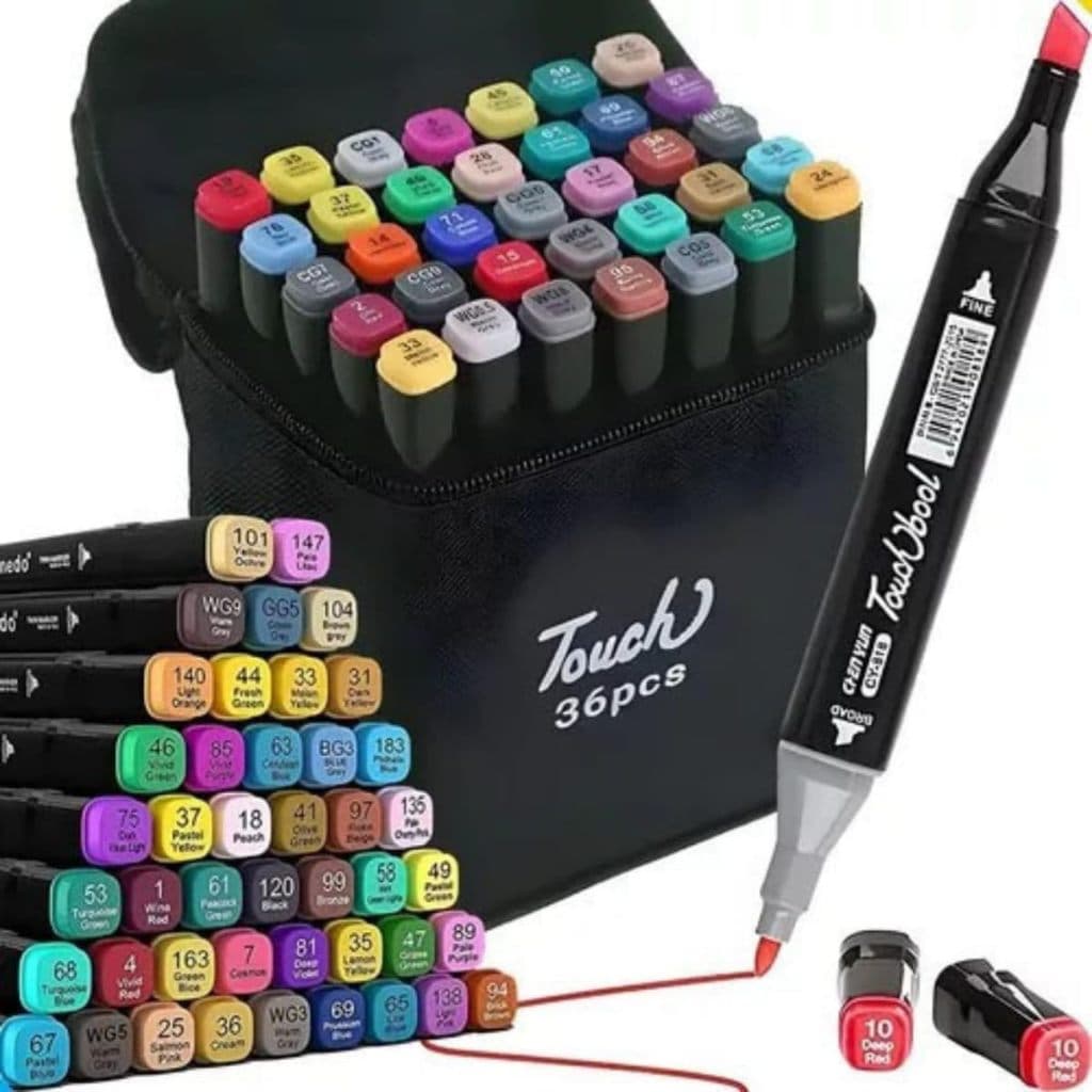 Kit Conjunto Canetinhas Ponta Dupla 36 Cores Conjunto de marcadores