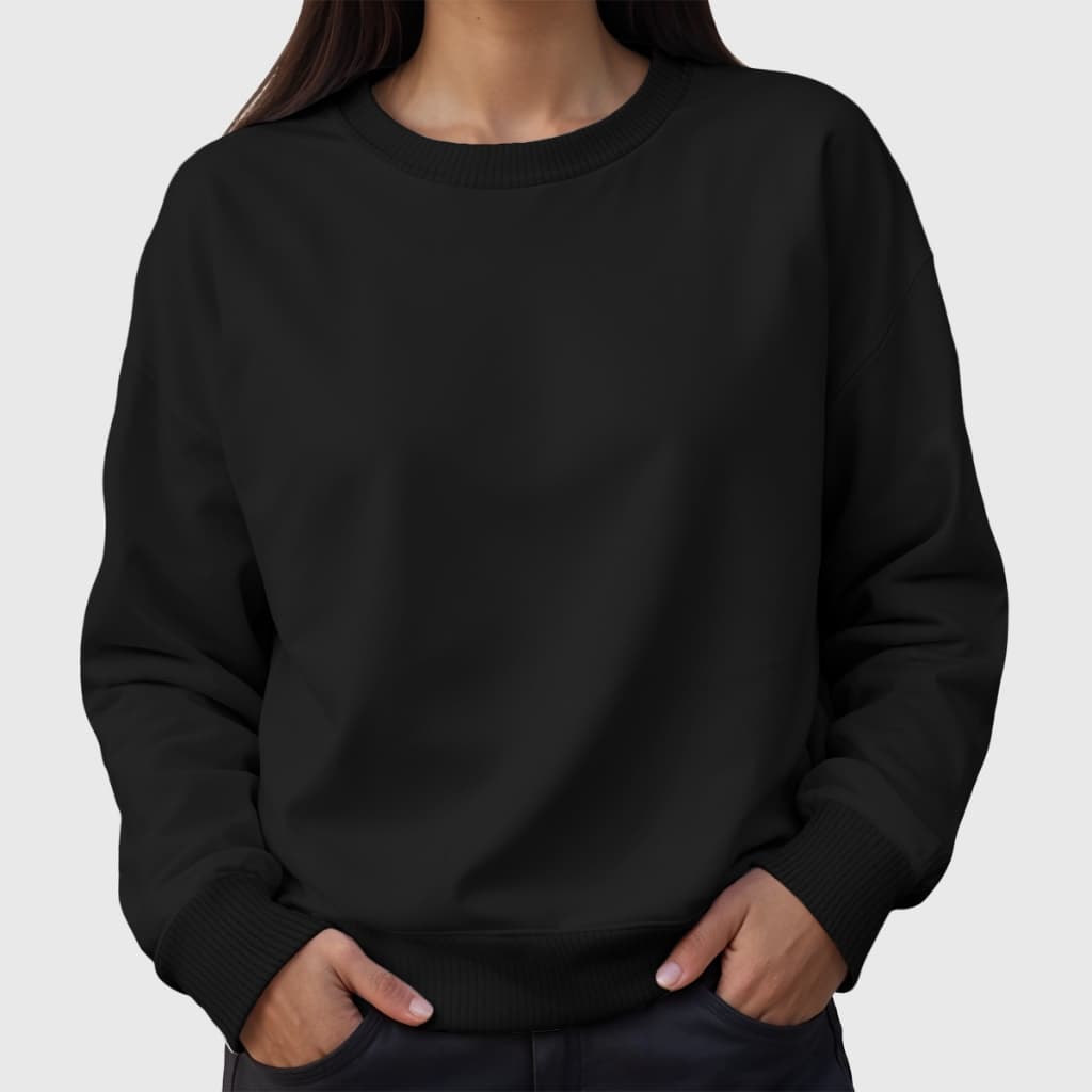 Moletom Blusa Gola redonda Básico Liso Sem Capuz Feminino Masculino Unissex