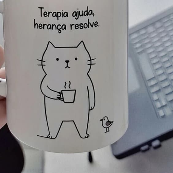 Caneca Personalizada Terapia ajuda, herança resolve