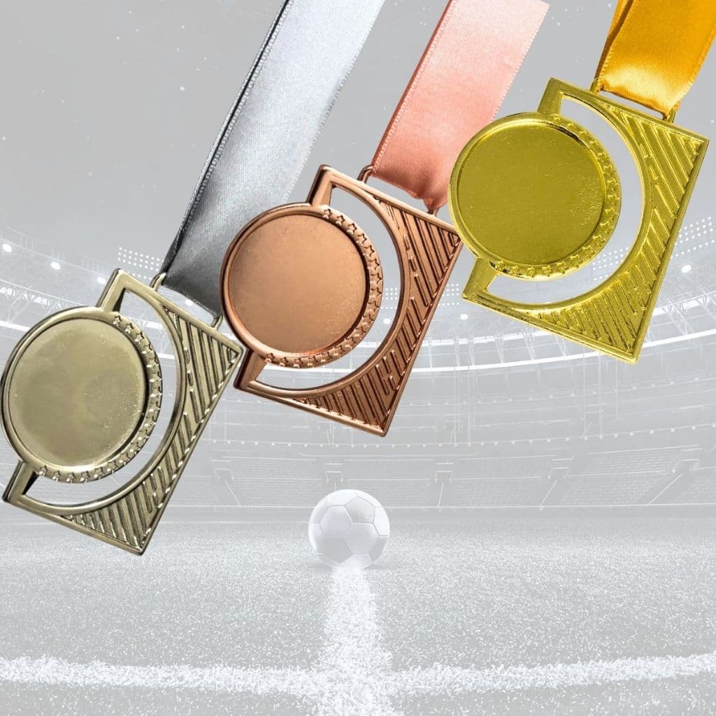 Medalha com fita de cetim para provas diversas, à personalizar com 12 unidades
