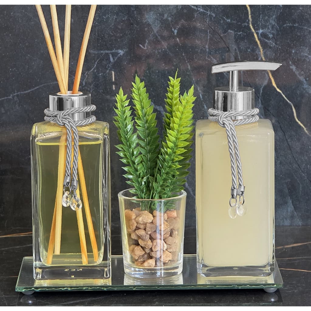 Kit Aromatizador de Ambiente Prata Completo Essencia e Sabonete Liquido Decoração