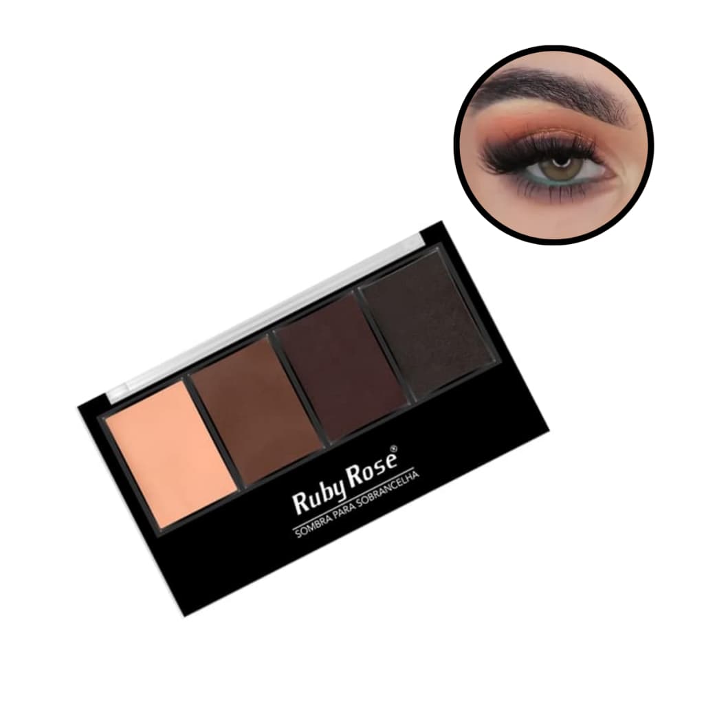 Paleta de Sombra para sobrancelha com primer e pincel