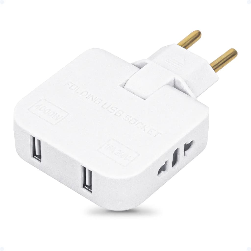 Adaptadores De Tomada Benjamim/ USB e Tipo C, Conversor Elétrico. Kit De 2 Peças ambos Lados Benjamim