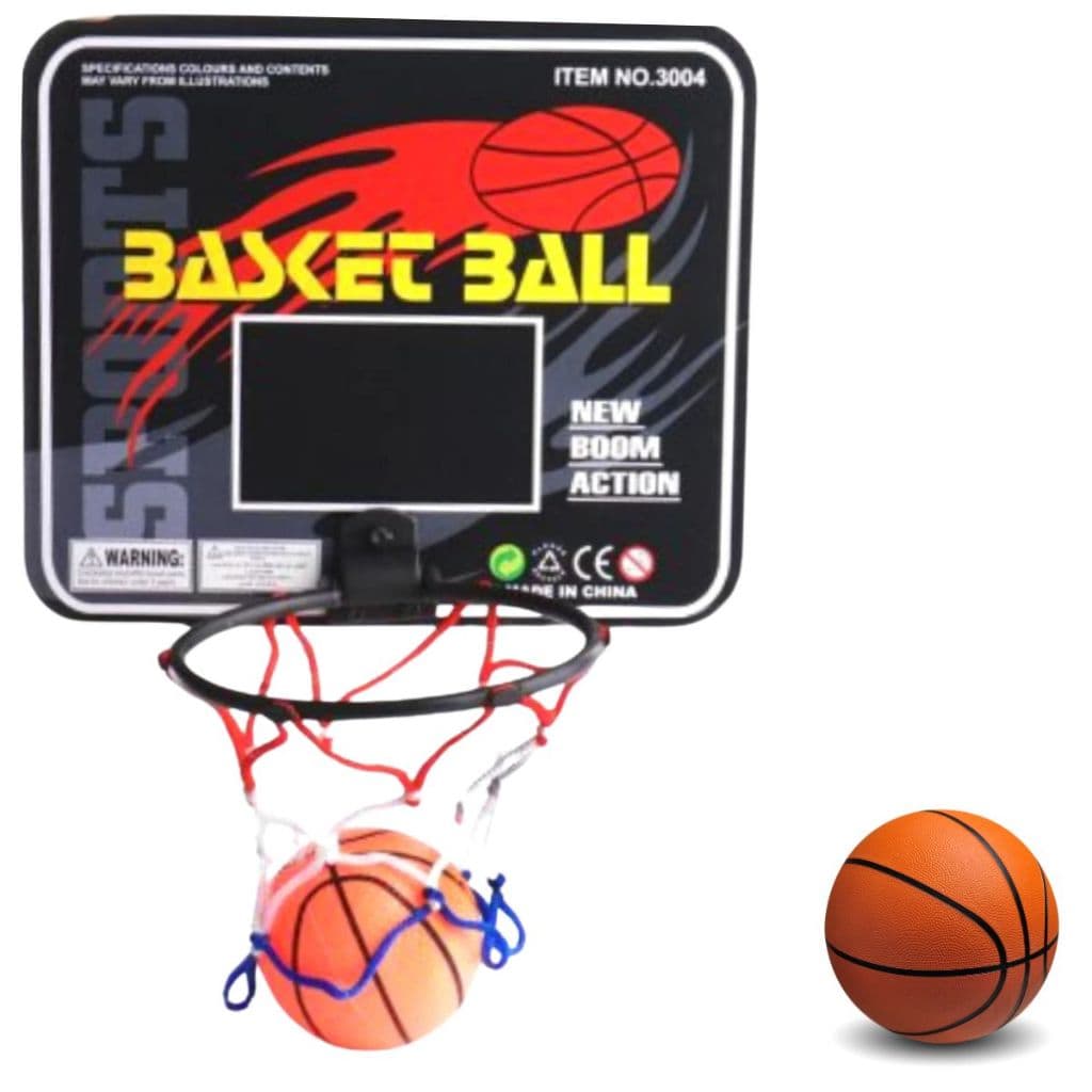 Kit Tabela De Basquete Cesta Infantil Bola Aro E Rede