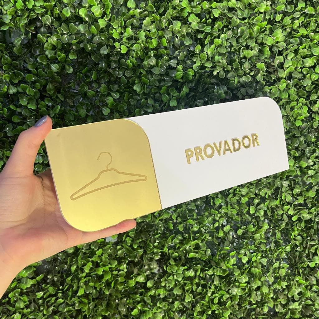 Placa De Porta Sinalização Provador Acrílico