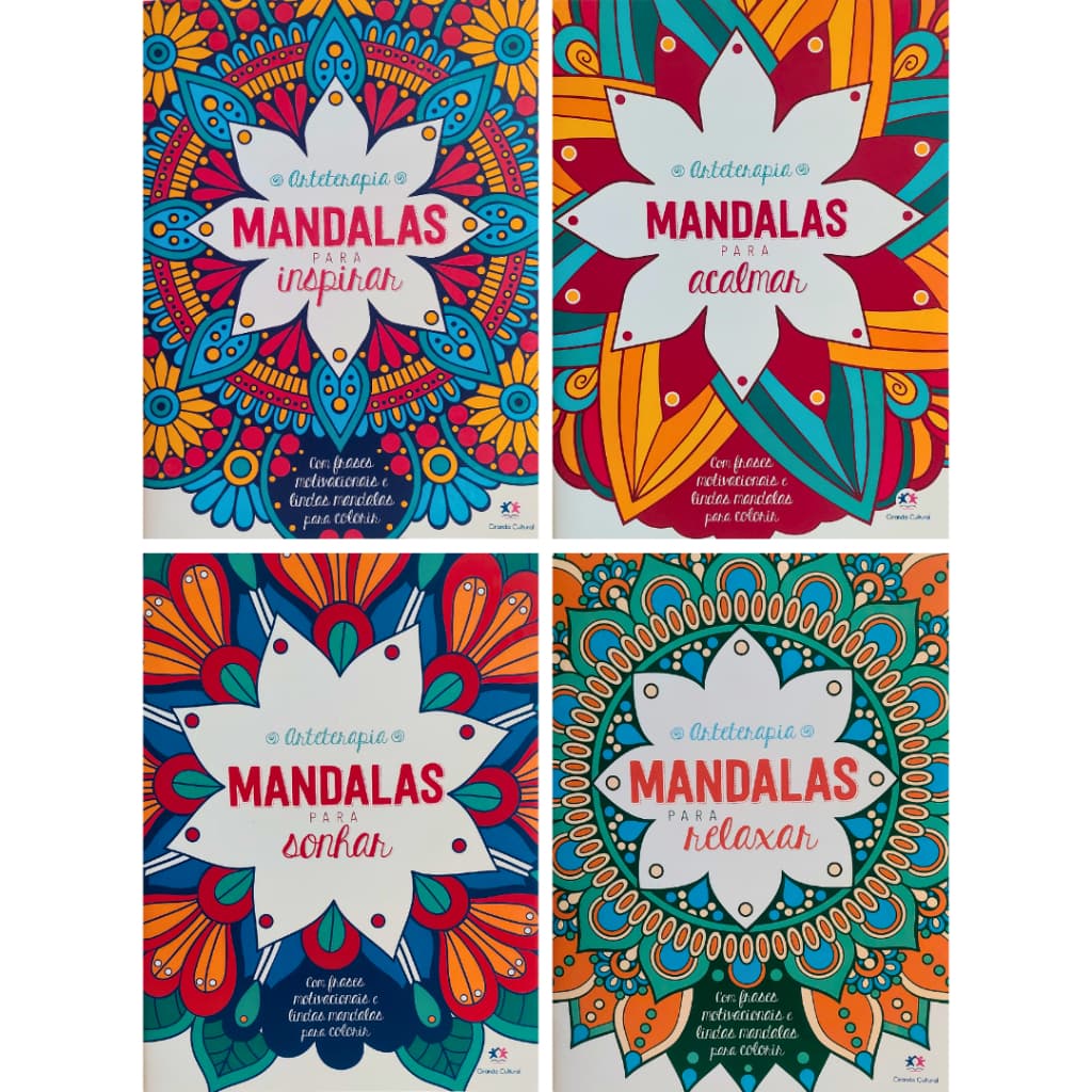 4x Livros Mandalas para Pintar – Terapia Antiestresse Adultos, Inspiração e Bem‑Estar