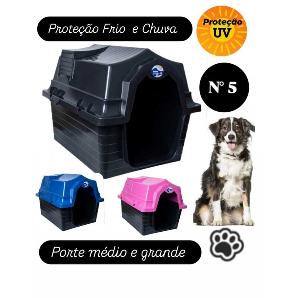 Casinha Pet Cachorro Grande N5 Casa Pet de Plástico Com Proteção Raios UV