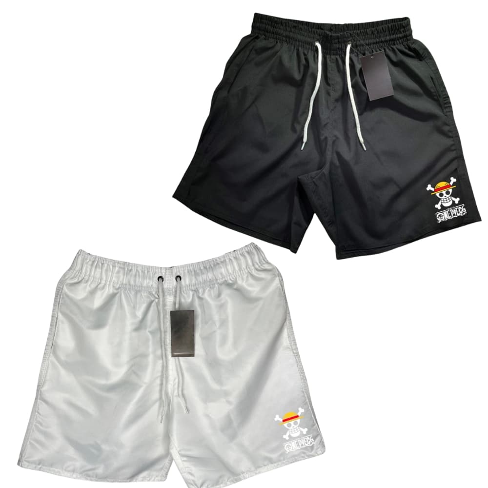 Kit 2 Bermudas Mauricinho Tactel Basquete Skate Corrida - Aleatorio LUFFY - EcommerceLola2