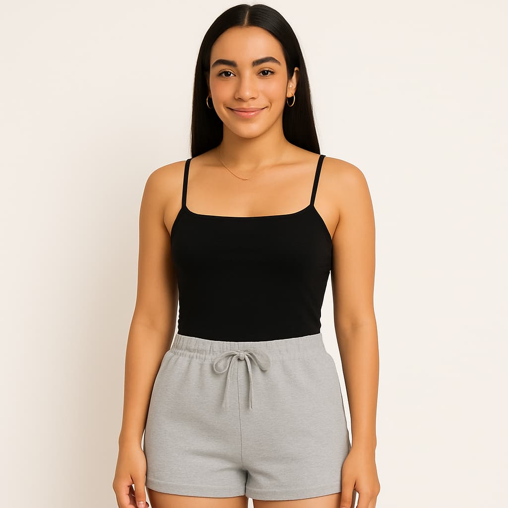 Shorts Moletom Linho Bermuda Feminina Cintura com Elástico Alta Tendência