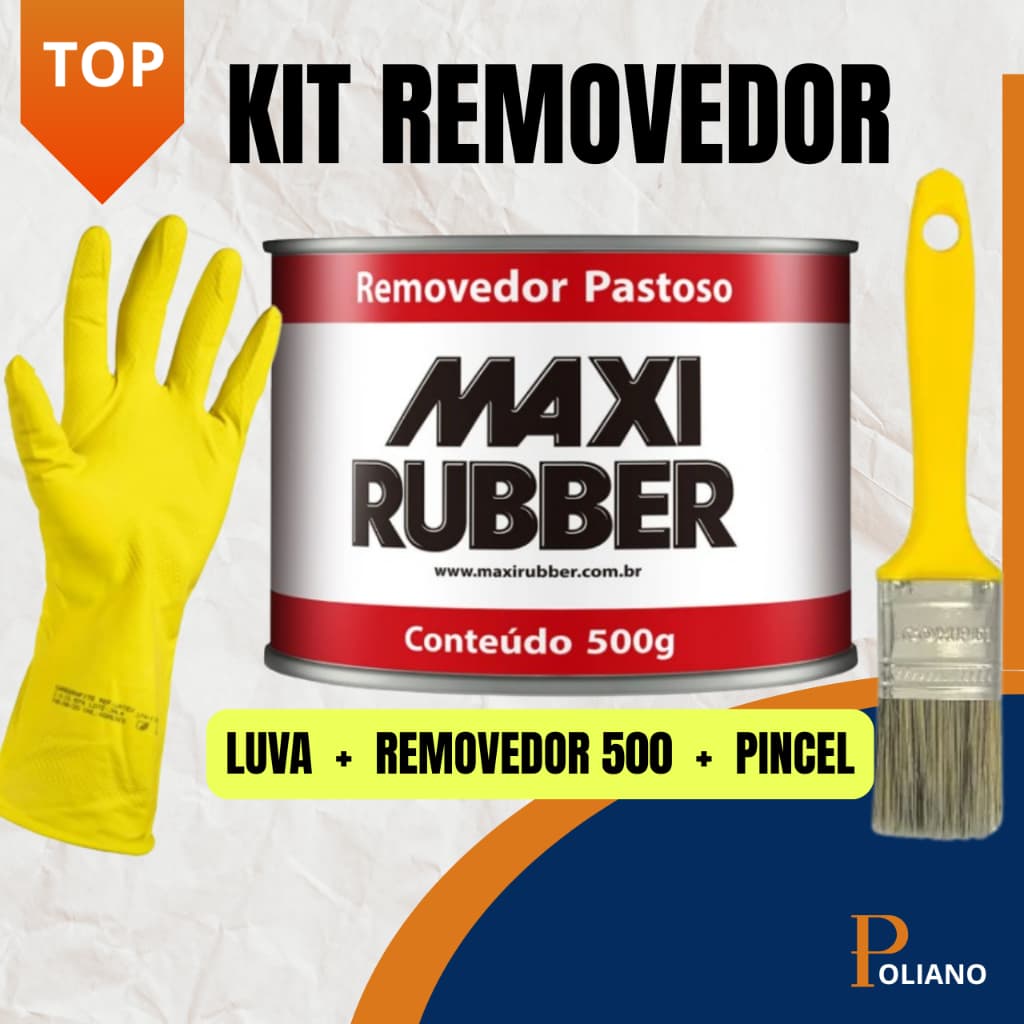 KIT Removedor Pastoso Maxi Rubber 500g removedor De tintas remove tinta de madeira metal entre outro