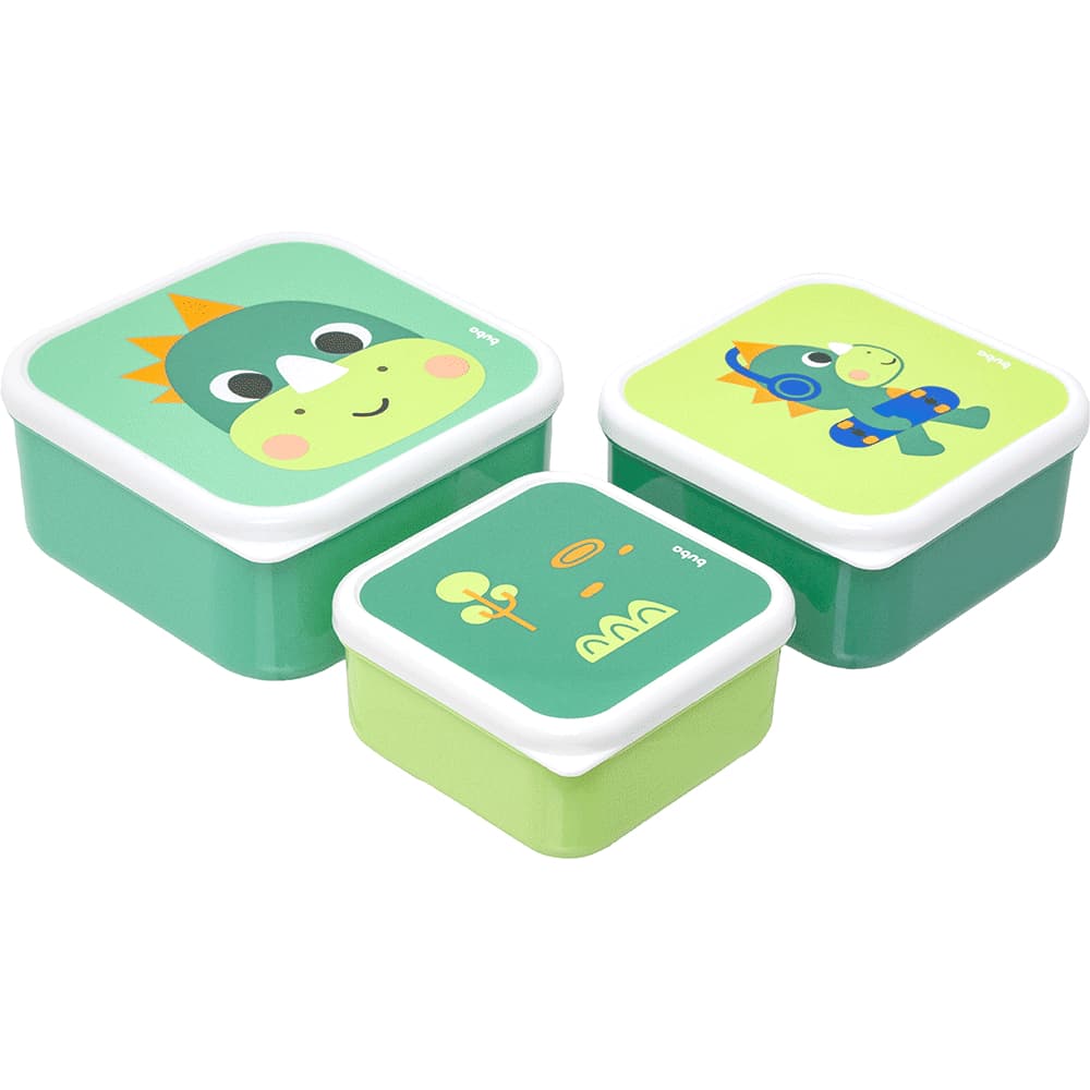 Kit 3 Potes Buba Zoo Potinhos Lancheiras Papinhas Pote Infantil Dino
