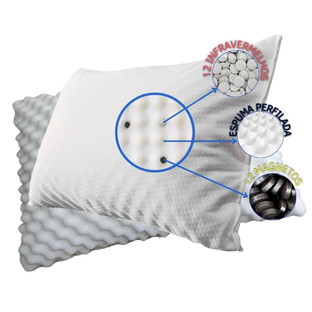 KIT Travesseiro Magnético Anti Ronco Alivia Dor Ortopédico Massageador Anatomico ENVIO IMEDIATO