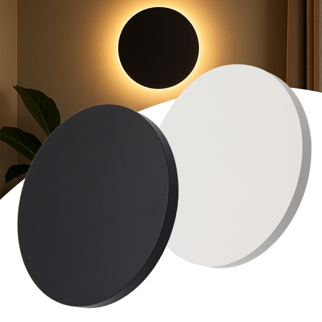 Luminária Arandela Eclipse Branco ou Preto Área Interna/ Externa Parede Bivolt Ar54