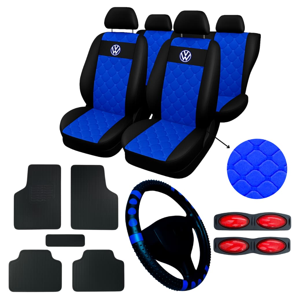 kit capa de banco de carro courino tapete automotivo capa de volante de carro