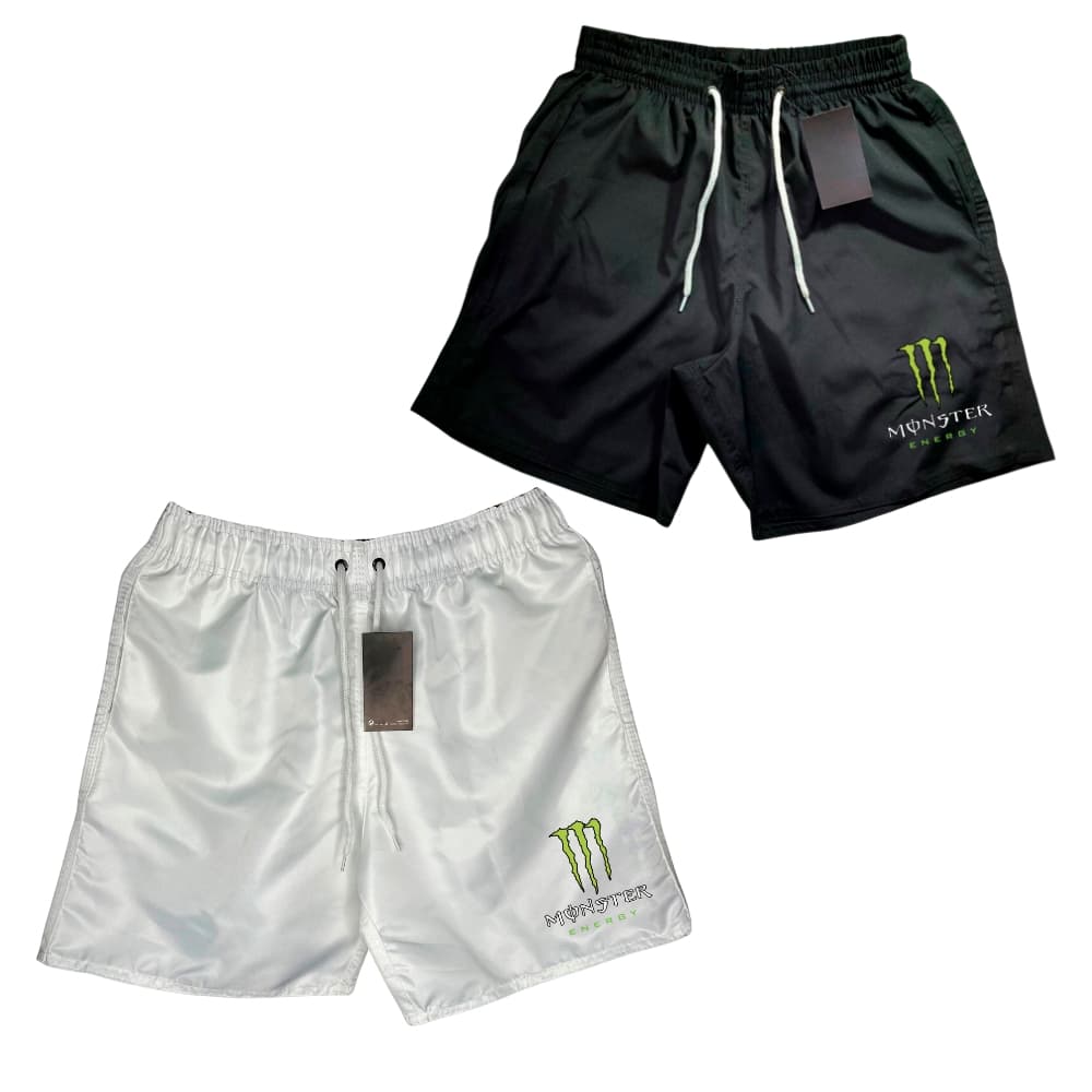 Kit 2 Bermudas Mauricinho Tactel Basquete Skate Corrida - MSNTR 02- EcommerceLola2